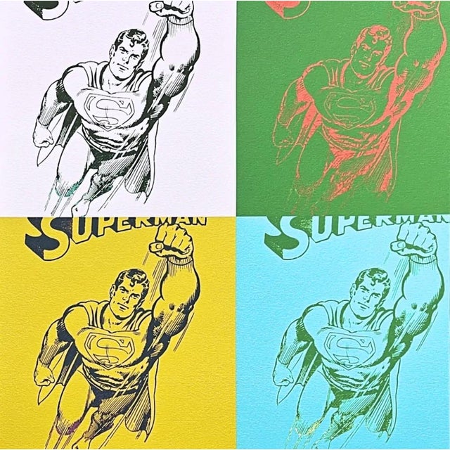 Andy Warhol (after) "9x Superman" print, size 60 x 60 cm, plate signed bottom right, numbered with pencil on heavy paper,...