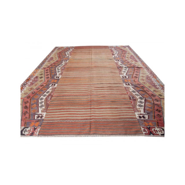 Vintage handwoven decorative kilim rug from Chorum region of Turkey. Approximately 50-60 years old. In very good condition.