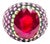 Bochic "Orient" Vintage Ruby, Emerald & Sapphire Ring Set 18K Gold & Silver For Sale