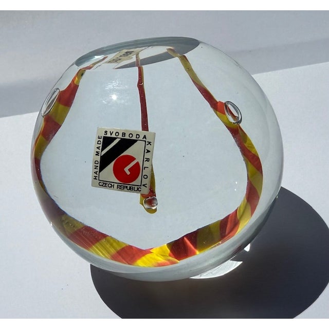 Mid-Century Modern Vintage Svoboda Art Glass Paperweight For Sale - Image 3 of 5