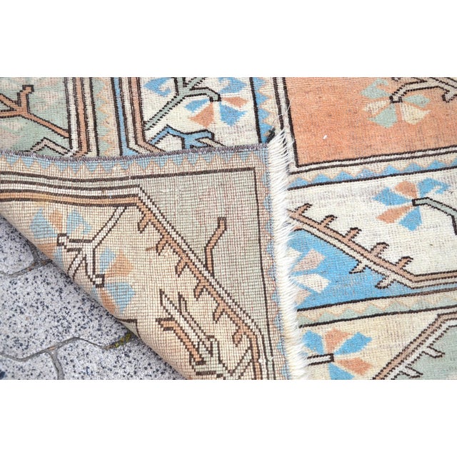 Oushak Orange Area Rug For Sale - Image 9 of 10