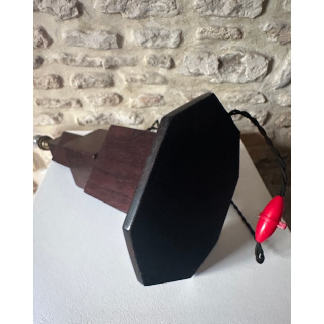 Brown Vintage Art Deco Cubist Table Lamp, 1930 For Sale - Image 8 of 15