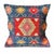 Blue Turkish Pillow Cover in Geometric Pattern in Blue Tones For Sale - Image 8 of 8
