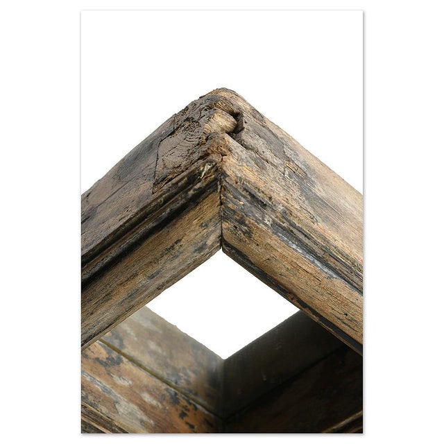 Wooden Geometric Structure Mirror For Sale - Image 4 of 7