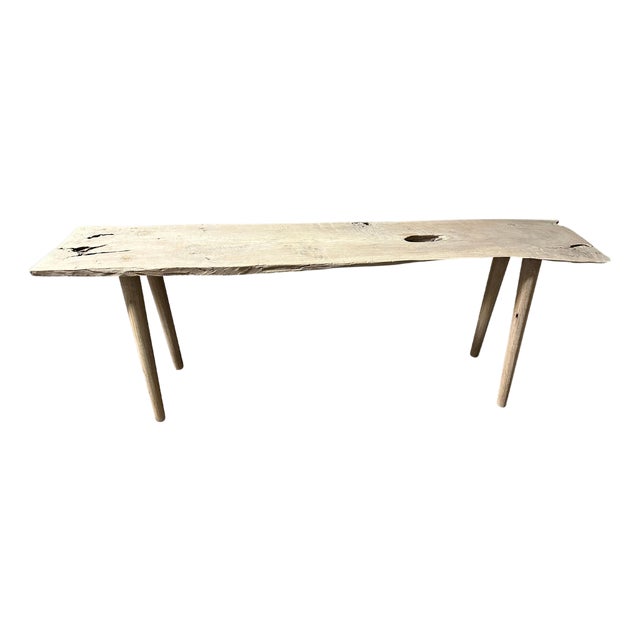 Andrianna Shamaris St. Barts Teak Wood Console Table For Sale