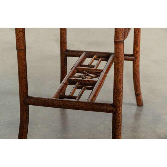 19th Century French Bamboo & Lacquer Work Table, 1870s For Sale - Image 14 of 18