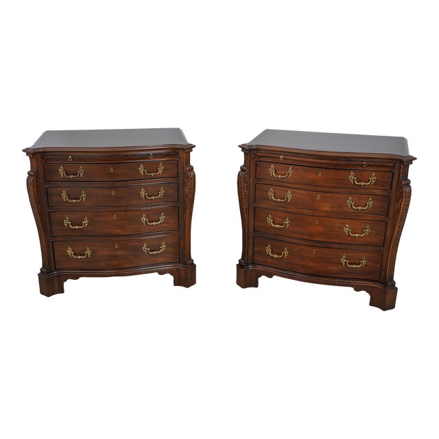 Pair Henredon Mahogany Bachelor Chest Nightstands Chairish