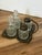 Metal Vintage 4-Piece Glass and Metal Condiment Cruet Set - 5 pcs For Sale - Image 7 of 9