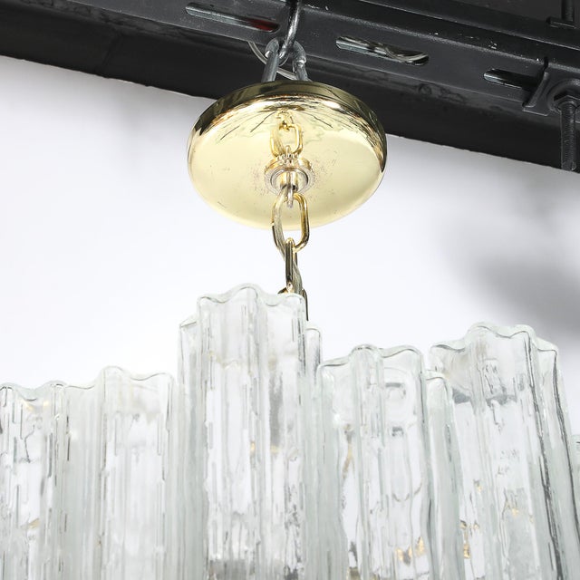 Mid-Century Modernist Murano Glass Tronchi Chandelier W/ Brass Fittings For Sale - Image 11 of 18