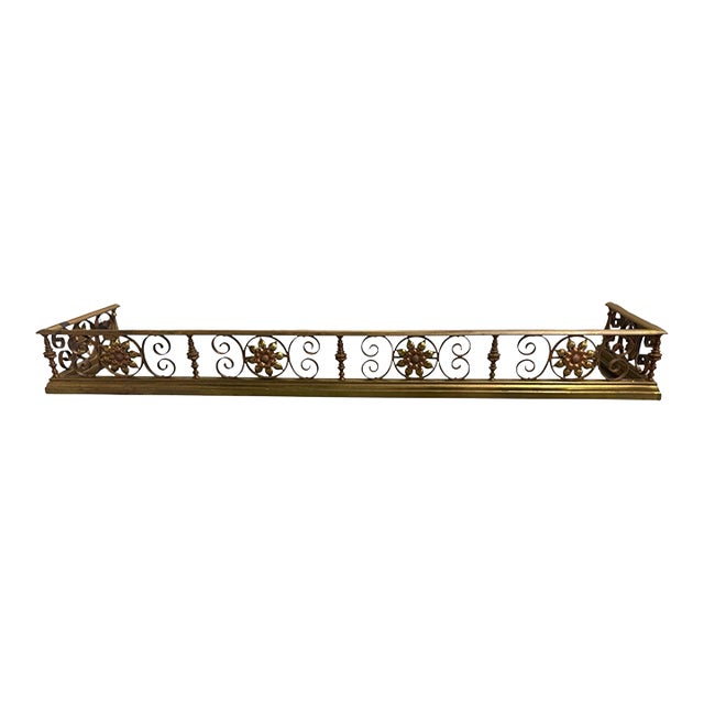 Mixed Metal Fireplace Fender For Sale