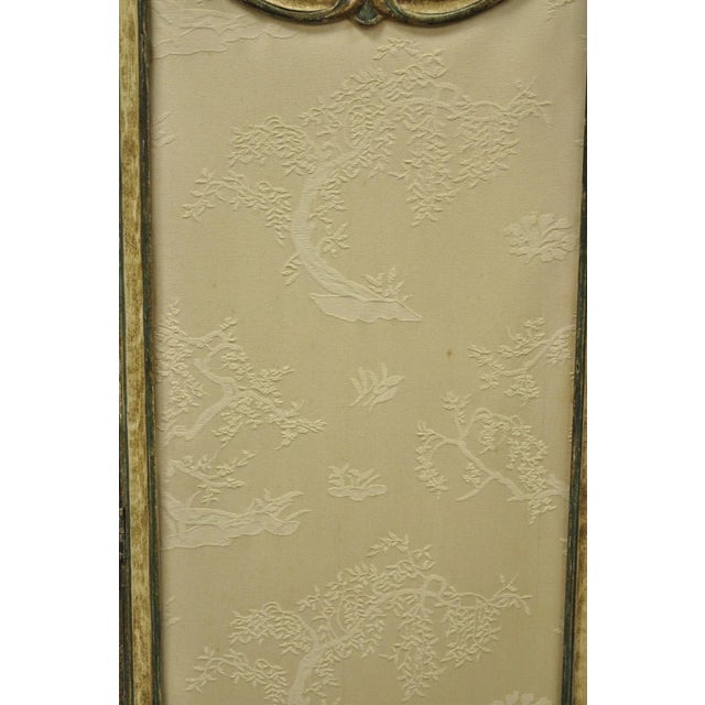 Antique French Louis XV Hand Painted Petite 3 Panel Folding Dressing Screen For Sale - Image 13 of 18