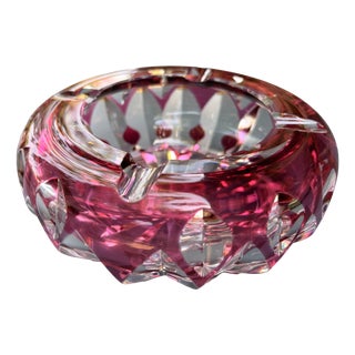 Faceted Crystal Ashtray from Val Saint Lambert, 1960s For Sale