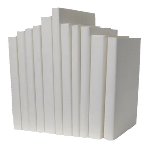 Decorative Books - Sand Oversized Paper Wrapped Book Bundle - 1 Foot of Off White Books