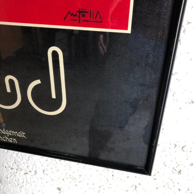 Red Vintage 1970s Framed German Art Exhibit Poster For Sale - Image 8 of 9