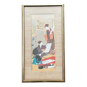Vintage Japanese Litho Print Framed