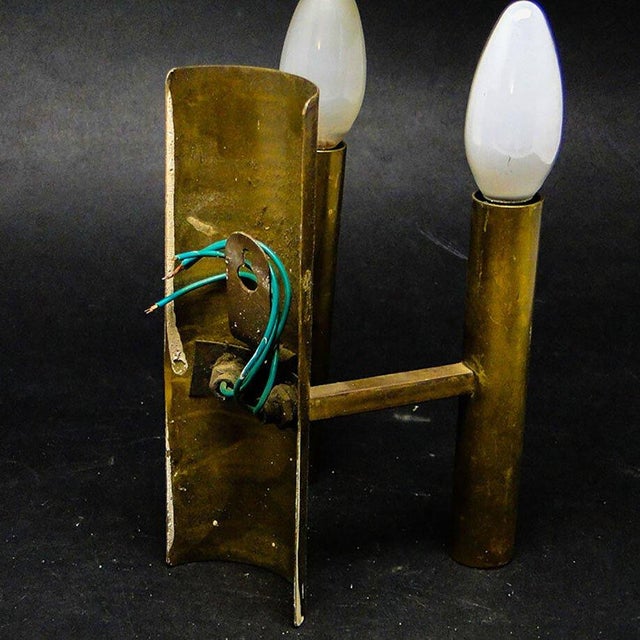 Metal Two-Armed Wall Lamp, 1970s For Sale - Image 3 of 6