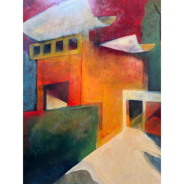 1990s Katherine Dunn Giacometti Courtyard Oil Painting, Circa 1999 For Sale - Image 5 of 12
