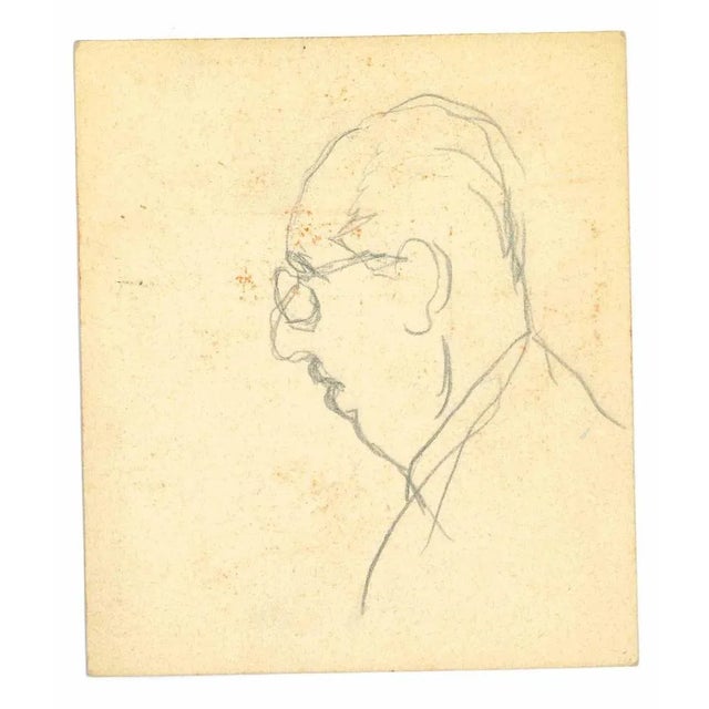 The Profile is an original Drawing in pencil on paper realized by Mino Maccari in mid 20th century. Good conditions with...