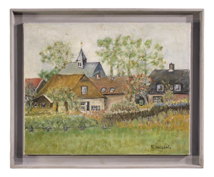 Dutch Artist, View of Houses in Impressionist Style, 1950, Oil on Canvas