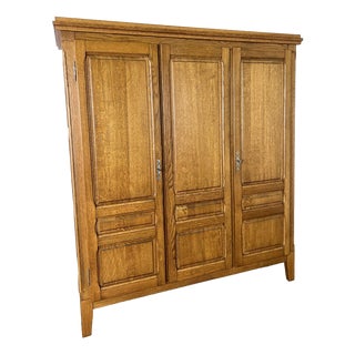 Vintage French Style Wardrobe in Oak For Sale