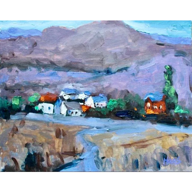 Virginia City With View of Hills Landscape Oil Painting by Haas For Sale