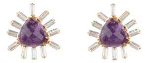 Abigail Studs, Purple, Pierced