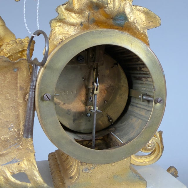 Antique 19th Century Parisian Fireplace Clock For Sale - Image 9 of 12