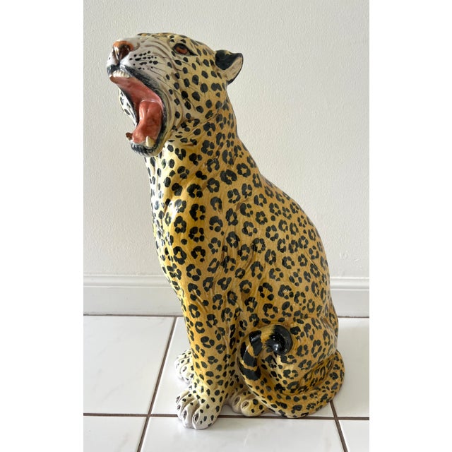 1960s Italian Glazed Terracotta Leopard Figure, 1960s For Sale - Image 5 of 13