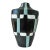 Large Signed Architectural Studio Pottery Vessel in Black, White & Celadon, Handmade Ceramic Vase For Sale