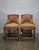 Vintage 1970's counter-height dining stools. Made of lacquered bamboo and woven rattan. Seat cushions recently...