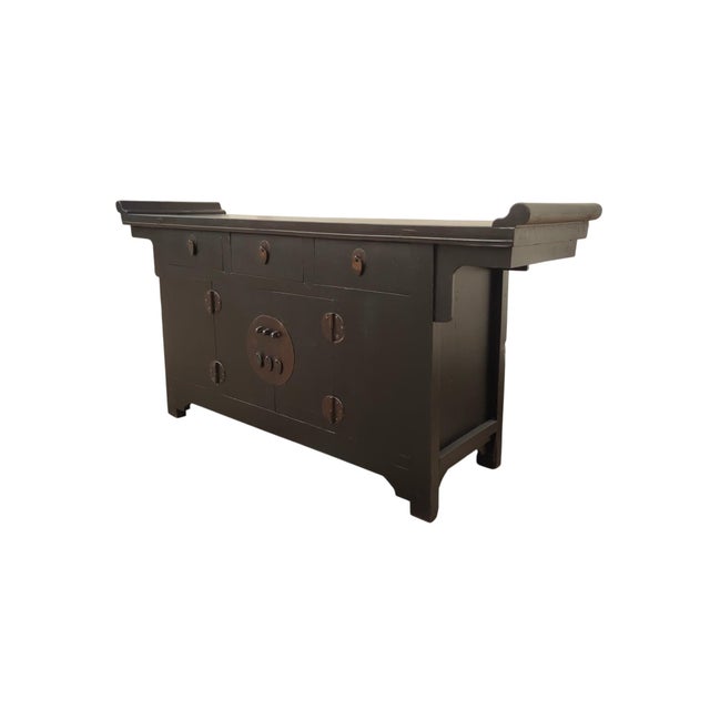 Chinese 19th Century Antique Chinese Elm Everted Flange Sideboard For Sale - Image 3 of 4