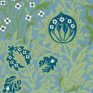 Morris & Co Elmcote Wallpaper in Dearle Blue - a Sample