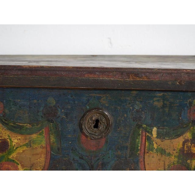 Indigo Blue Antique Bridal Trunk, 1850s For Sale - Image 18 of 18