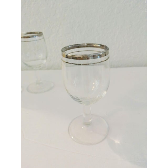 Mid-Century Modern Mid-Century Silver-Rimmed Wine Glasses, Set of 4 For Sale - Image 3 of 3