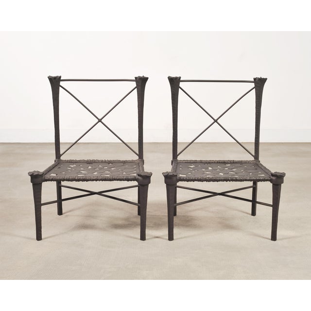 Michael Taylor Set of Six Michael Taylor Arcadia High Back Bronzed Garden Chairs For Sale - Image 4 of 18