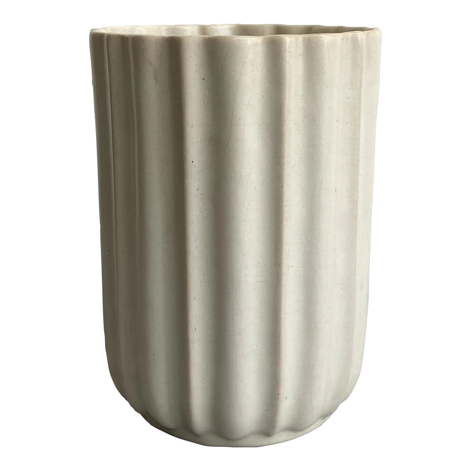 Modern Matte White Ceramic Vase Chairish