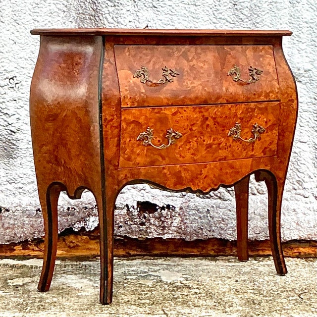 Vintage Italian Burl Wood Commode For Sale - Image 4 of 8