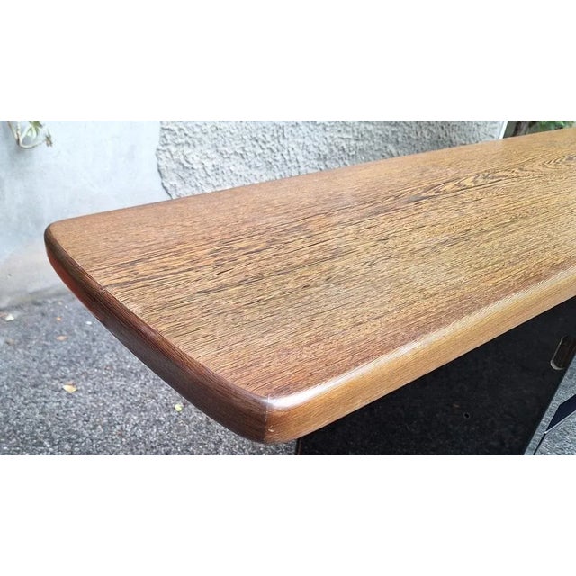 Wall Console in Gorgeous Wood with Die-Cast Aluminum Latches, 1960s For Sale - Image 6 of 7