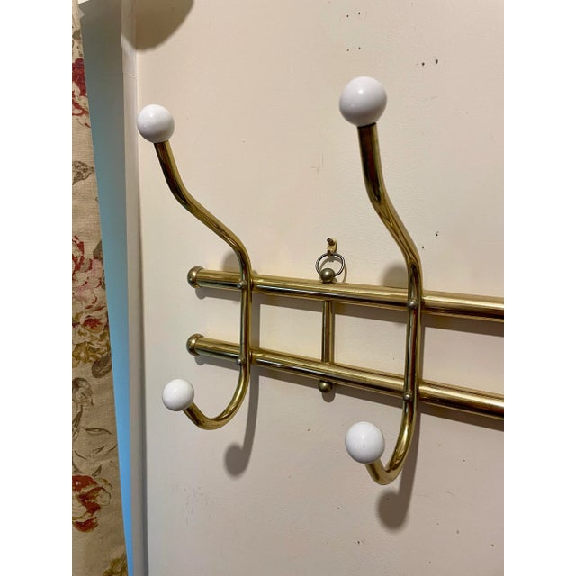 Brass and Porcelain Coat Rack For Sale In New York - Image 6 of 10
