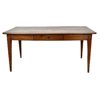 19th Century French Farmhouse Dining Table in Chestnut For Sale