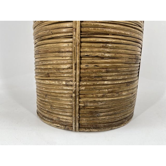 Wood Italian Copper and Bamboo Umbrella Stand, 1960s For Sale - Image 7 of 8