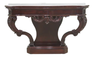 French Karges Carved Mahogany Console Table