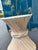 McGuire McGuire Attributed Sheaf of Wheat Twisted Bamboo Pedestal Table in a Coastal White Washed Color. Perfect Size for Dinette or Game Table. For Sale - Image 4 of 8