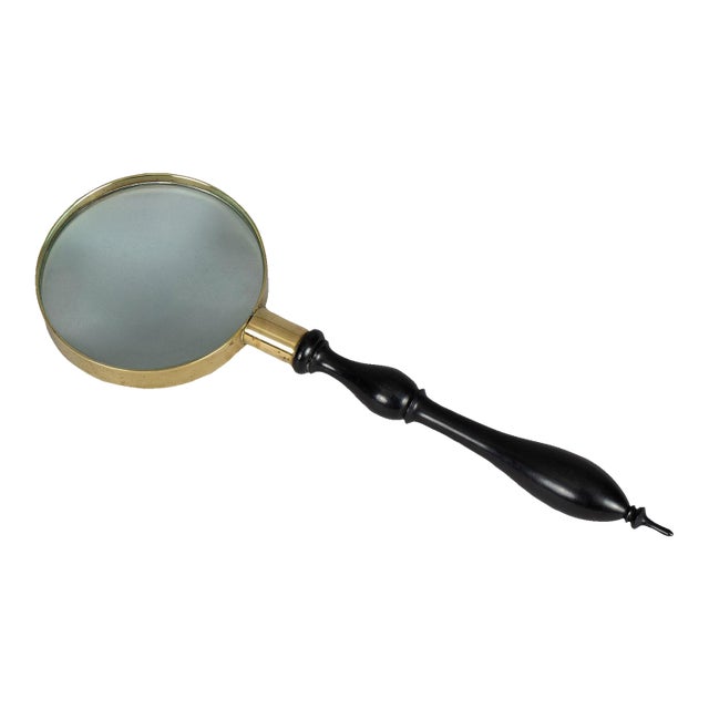Antique Magnifying Glass With Ebony Handle For Sale