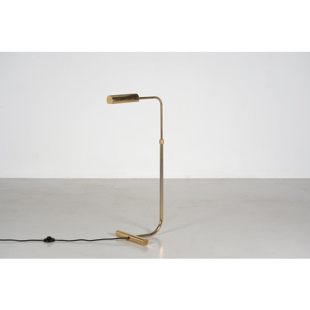 Floor Reading Lamp in Gold Plated Steel, 1970 For Sale - Image 4 of 10
