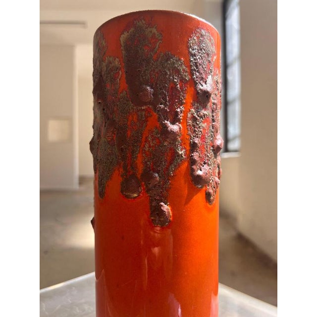 Orange Model 8/30 Fat Lava Vase from Scheurich, West Germany For Sale - Image 9 of 11