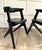 Here is a striking set of four Tom Dixon “Slab” dining chairs featuring sculptural black stained wood frames with black...