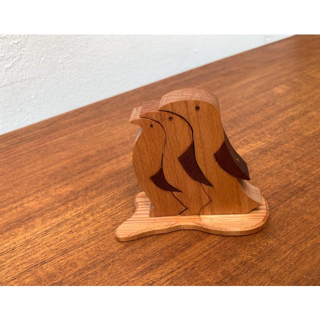Vintage Wooden Penguin Sculpture, Set of 3 For Sale - Image 3 of 18