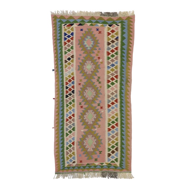 Vintage Persian Shiraz Kilim Rug - 03'05 X 06'04 For Sale