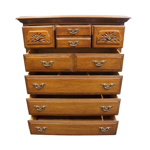 Broyhill Broyhill Furniture Penn Colony Solid Cherry Early American Colonial 38" Chest of Drawers 2600-41 For Sale - Image 4 of 12